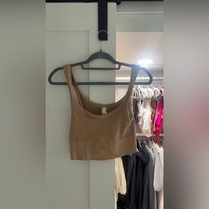 Beige Ribbed Tank top